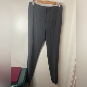 NWT Tibi Windowpane Grain De Poudre Gray Tapered Ankle Pants Women's Sz 10